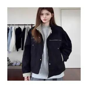 록쉬블몰 남성 바람막이 점퍼 빈티지 체크 남녀 가을 차이나 커플 코트 HO3