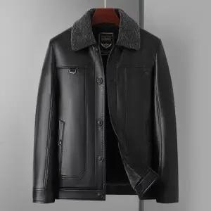 남성용 추동 캐주얼 가죽 재킷 보온 기모 점퍼 OP4