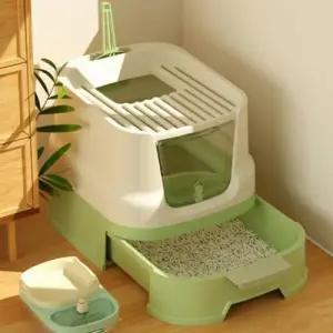 고양이 화장실 서랍형 반려묘 배변 출입문 청소 WFIT0YD