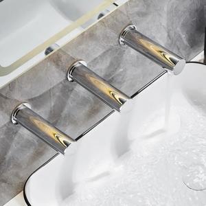 라포식 3in 1 터치리스 욕실 싱크 수도꼭지 자동 센서 황동 모션 설비 세면대