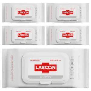 랩신 V3 대용량 휴대용 손소독티슈 캡형 60개입 5개