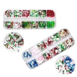 겨울네일 글리터네일 눈꽃 글리터 크리스마스네일 (WFK9CQK)