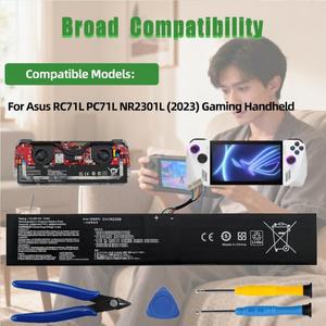 SKOWER DIY 업그레이드 74Wh 고용량 C41N2208 배터리 ASUS ROG Ally RC71L NR2301L (2023) Z1 익스트림 게
