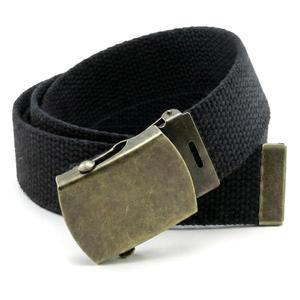 앤티크 황동 버클과 팁 50인치 길이의 캔버스 웹 벨트 밀리터리 스타일