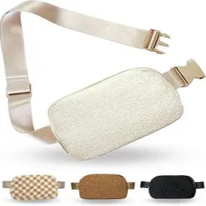 부티크 플리스 벨트 백 여성용 셰르파 크로스바디 패니 팩 에브리웨어 허리 스몰 패션 여행용 가슴 가방