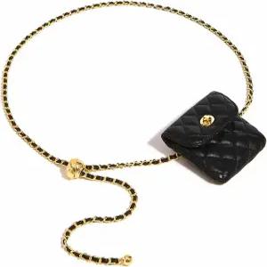 YZHZOM 작은 여성 벨트 지갑과 미니 가방 가죽 체인 여성용 탈부착