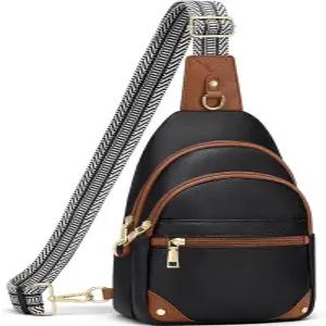 여성용 SYTRAH 방지 크로스바디 백 RFID 슬링백 여행용 지갑 가방 블랙 브라운