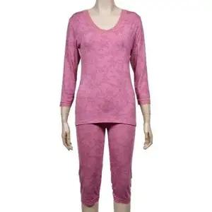 VIVADAY-SB103 목라인 플라워 나염 8부 여성 상하세트 W98779C