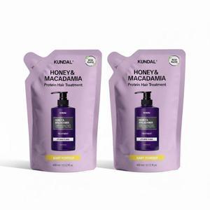 쿤달 허니 앤 마카다미아 단백질 트리트먼트 리필팩 베이비파우더향 400ml 2개