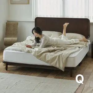 [상일리베가구]빈센트 2100 원목 침대 퀸 (본넬Q 매트포함)