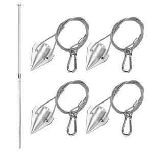 [미국배송] 설치 막대가 있는 31인치 어스 앵커 4종 세트 - 강풍에 강한 접지 스윙 이동식 홈 저장고 키트 데크