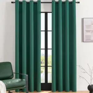 아일렛 창문 커튼 햇빛 차단 2장 132X213CM 그린