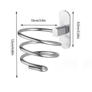 라포식 헤어 드라이어 거치대 벽 마운트 정리함 나선형 스탠드 랙 알루미늄 욕실 선반 보관 액세서리