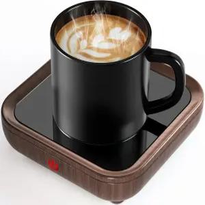 케프왐 커피 머그 워머 스마트 컵 - 뛰어난 난방 및 최고 온도 설정 조명 표시기 책상 자동 차단용 음료용