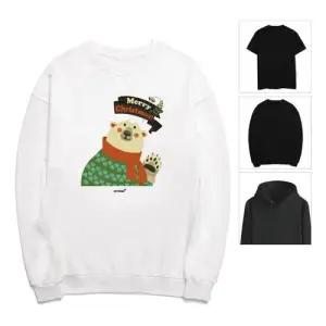 키밍 맨투맨 후드티 메리 크리스마스 티셔츠 북극곰 WAE5159