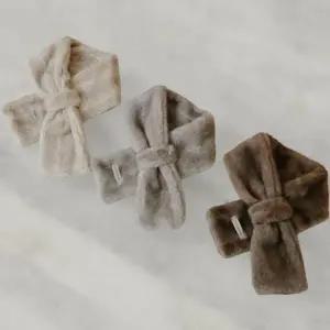 여성 짧은 FW 목도리 호피 퍼 링 소프트 목도리