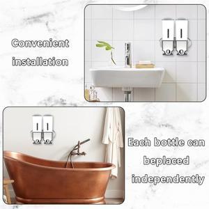 라포식 AB41-욕실 샤워 펌프 3In1 챔버 벽걸이 형 디스펜서 및 주최자 샴푸 욕실 호텔용 젤 보관함