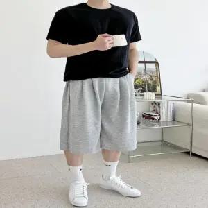 와이드 데일리바지 남자면바지 남자바지 7부 반바지 버뮤다 면바지 트레이닝