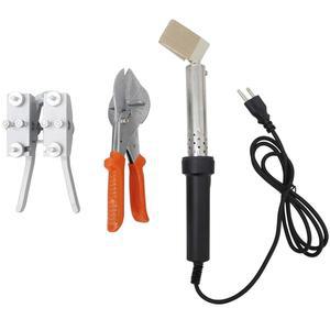 PreAsion 110V PU 원형 벨트 용접기 버트 기계 가위 + 납땜 다리미 핫 멜트 클램프 폴리우레탄