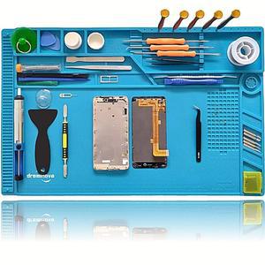 DREMINOVA 전문 대형 납땜 매트(55x35cm) 전자, 컴퓨터, 휴대폰 DIY용 실리콘 자기 작업 매트 수리, 다리미 스테이션용 용접 내열 정전기 방지 수리