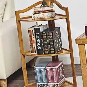 [하프클럽/]대나무 3단 코너 선반 모서리 간단조립 원목 수납