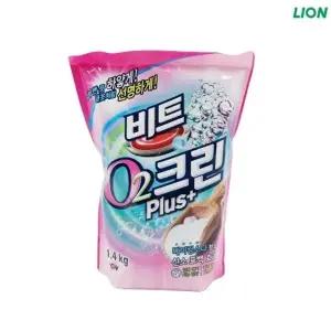( )비트 O2 액체세제 크린 플러스 1.4kg 파우치 분말세제 세탁세제 드럼용 세탁용품 일반용