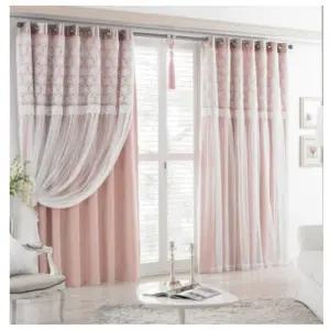 지나송 암막 커튼 침실 로망 웨딩스타일 특대형 핑크