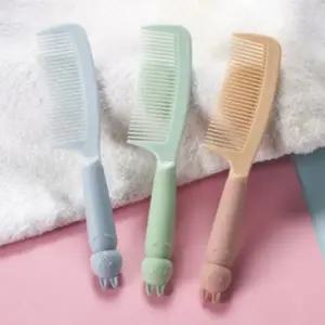 ( )토끼 드라이 손잡이 컬러 머리빗 헤어 미용 브러쉬 쿠션