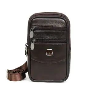 [골드스마일]미니 슬림 크로스 핸드폰 보조 남성 남자 가방 브라운