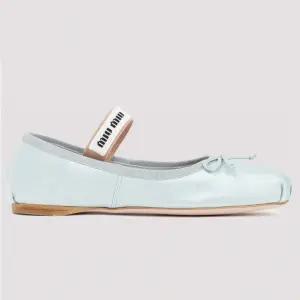 23SS MIU MIU  스트랩 새틴 발레리나 슈즈 스카이 블루 5F794D QU6 F0D30