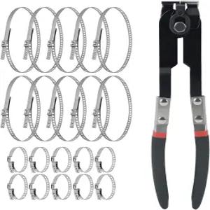 차조 Cv 부트 클램프 플라이어 블랙 헤비 듀티 공구 20개의 크림프 밴드 포함 대부분의 자동차 및 ATV