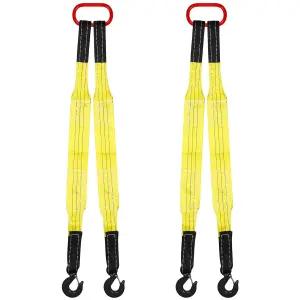엔진 크레인 호이스트 트럭을 위한 Maasechs 2팩 팅 슬링 스트랩 후크 웹 용량 폴리에스터 브리들 헤비
