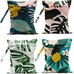 zcyxuw 4개 방수 비치 필수품 - 수영장 수영복 기저귀 메이크업 크루즈 및 여행용 습식/건조 가방