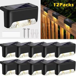 따뜻한 백색 LED 태양광 계단등 경로등 아웃도어 정원등 방수 발코니 조명 장식 파티오 울타리