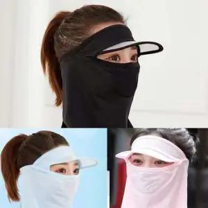 여성 햇빛 완전 차단 쿨링 매쉬 마스크 일체형 썬캡