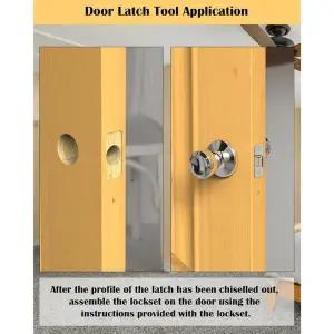 FLYY-도어 래치 모티스 도구 도어 잠금 구멍 톱 1-34In OR 1-38In 두꺼운 문용 도어 래치 설치 키트