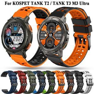 야외 스포츠 실리콘 시계 밴드 KOSPET 탱크 T2 T3/탱크 M2 M3  스트랩 교체 T3 팔찌 손목 22mm