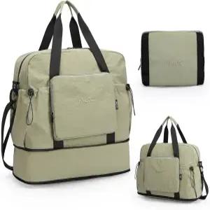 대용량 접이식 여행 가방 건조 및 습윤 분리 기능이 있는 확장 여행용 더플백 휴대용 방수 여성 남성용