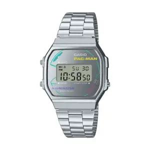카시오 A168WEPC-7A 팩맨 디지털 스퀘어 레트로 공용 메탈 시계
