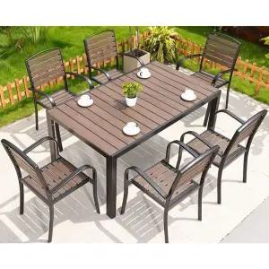 고급 야외 테이블 카페 발코니 베란다 옥상 6인용 탁자 세트