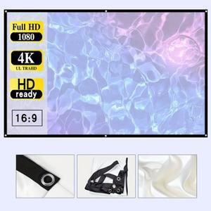 인기  84인치 영화 프로젝션 스크린. 접이식이며 다림질이 가능 실내 및 실외 모두