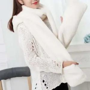 밍크 후드 장갑 목도리 겨울 퍼 털 여자 비니 방한 캡