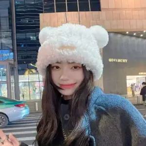 겨울 곰돌이 모자 여성겨울모자 겨울모자 겨울여성모자