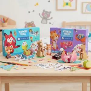 리틀호안미로 움직이는 종이접기 색종이 동물원더랜드 동화속주인공 미니피규어 공예 만들기