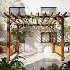 목재 파고라 별장 가제보 안뜰 길이3mx폭1 3mx높이2m 부식 격자 가재보 정원 좌석