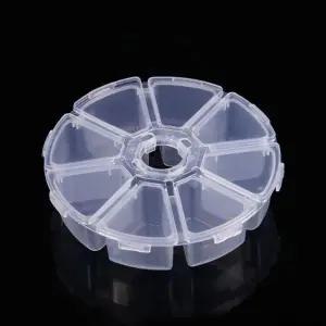 [골드스마일]원형 플라스틱보관함 8구 원형케이스 비즈보관 파츠통