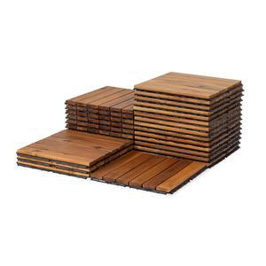 승리 릴렉스 아카시아 나무 바닥재 연동 데크 타일 파티오 데코 27 PCS 6 슬랫 - 방수 실내외 장식 발코니 정원 12 2 x 0 7 내추럴