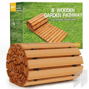 RELIANCE 8' 나무 정원 경로, 야외에서 시더 직선 산책로, 파티오 경로 장식 보드워크, 내후성 롤업 비치 우드 로드 플로어, 웨딩 파티