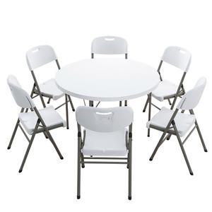 접이식원형테이블 휴대용 야외 폴딩 원탁 22m 화이트 간이 식탁 마당 탁자