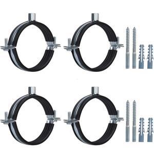 고무 나사 파이프 브래킷 클램프 조정 가능 벽 천장 마운트  링 스트랩 지지대 행어 클립 15-166mm 4 개